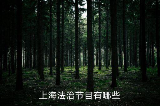 上海法治節目有哪些