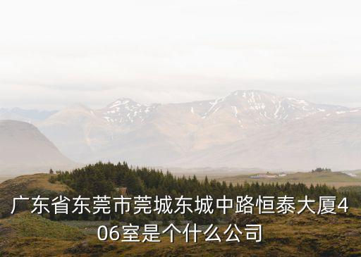 廣東省東莞市莞城東城中路恒泰大廈406室是個什么公司