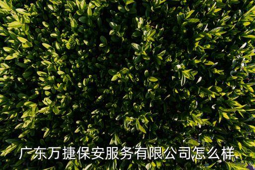 廣東萬捷保安服務有限公司怎么樣