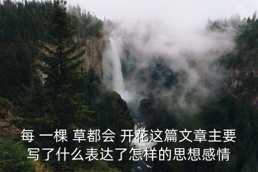 每 一棵 草都會 開花這篇文章主要寫了什么表達了怎樣的思想感情