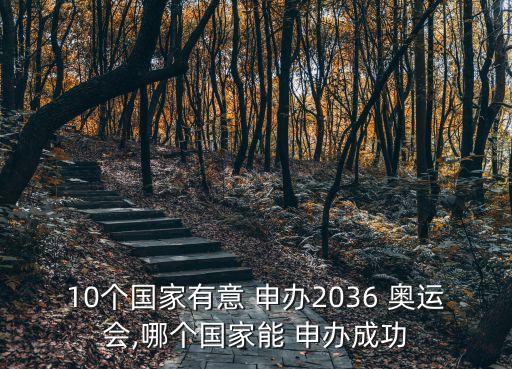 10個國家有意 申辦2036 奧運會,哪個國家能 申辦成功