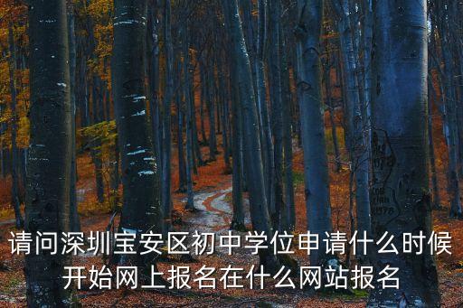 請問深圳寶安區(qū)初中學位申請什么時候開始網(wǎng)上報名在什么網(wǎng)站報名
