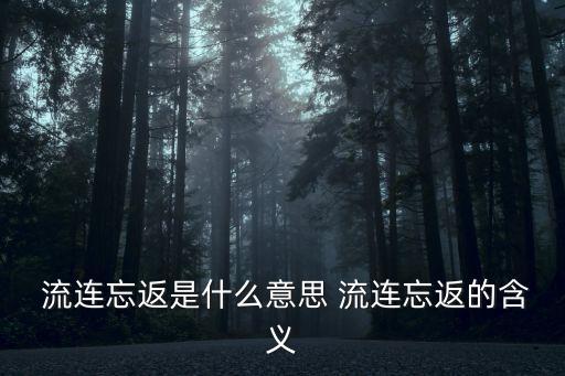 流連忘返的意思解釋,中文解釋:流連忘返意味著什么?