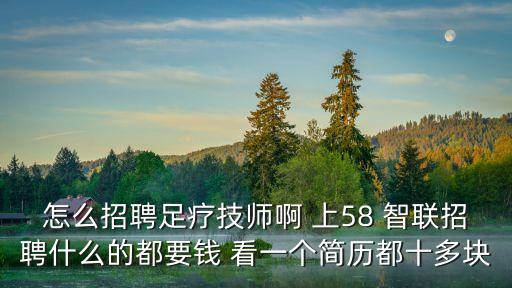 怎么招聘足療技師啊 上58 智聯(lián)招聘什么的都要錢 看一個簡歷都十多塊