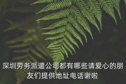 深圳興旺派遣公司，深圳有哪幾家勞務派遣公司