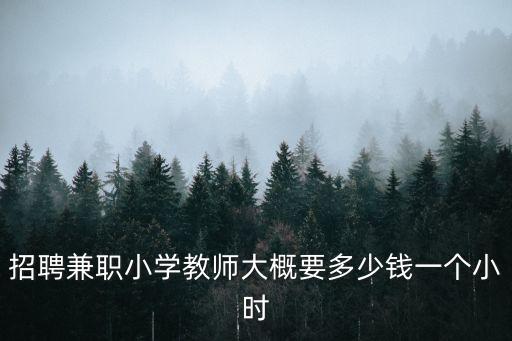 招聘兼職小學(xué)教師大概要多少錢一個小時