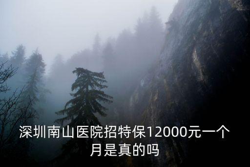 深圳南山醫(yī)院招特保12000元一個(gè)月是真的嗎