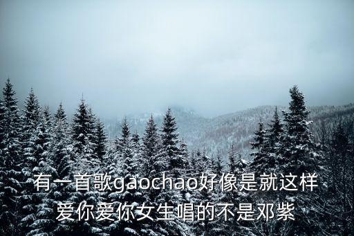 就這樣愛你，有一首歌gaochao好像是就這樣愛你愛你女生唱的不是鄧紫