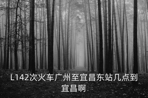 L142次火車廣州至宜昌東站幾點到宜昌啊