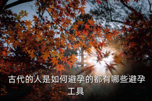  古代的人是如何避孕的都有哪些避孕工具