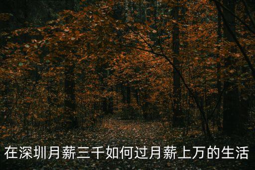在深圳月薪三千如何過月薪上萬的生活