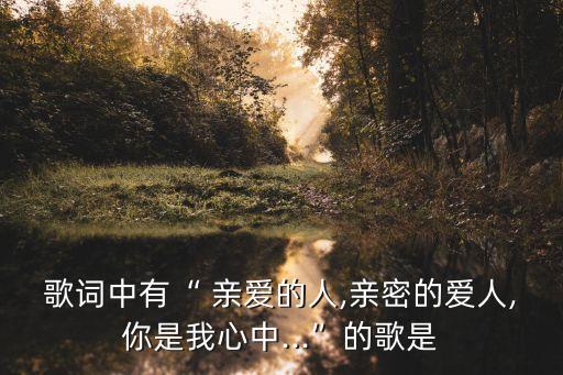 親愛的人,親愛的我nr\n