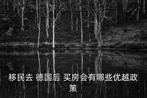 移民去 德國后 買房會有哪些優越政策