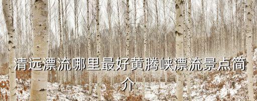  清遠漂流哪里最好黃騰峽漂流景點簡介