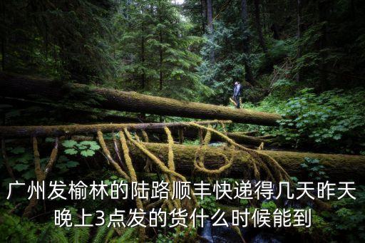 廣州發(fā)榆林的陸路順豐快遞得幾天昨天晚上3點(diǎn)發(fā)的貨什么時(shí)候能到