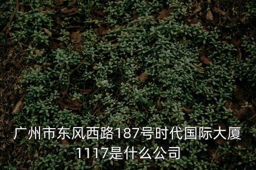 廣州市東風(fēng)西路187號時(shí)代國際大廈1117是什么公司