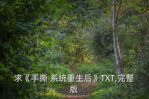 求《手撕 系統重生后》TXT,完整版