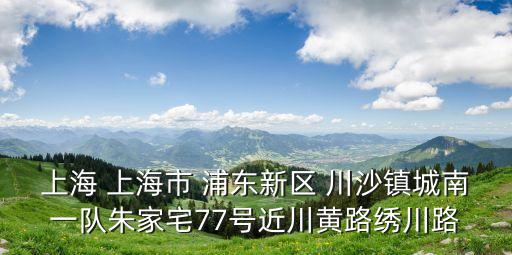 上海 上海市 浦東新區 川沙鎮城南一隊朱家宅77號近川黃路繡川路