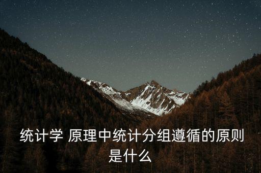  統計學 原理中統計分組遵循的原則是什么
