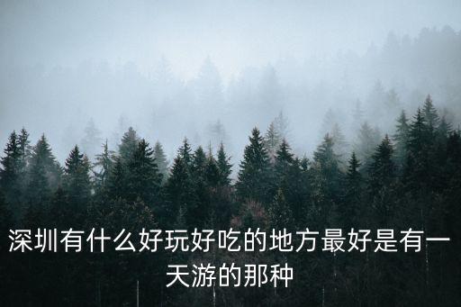 深圳有什么好玩好吃的地方最好是有一天游的那種