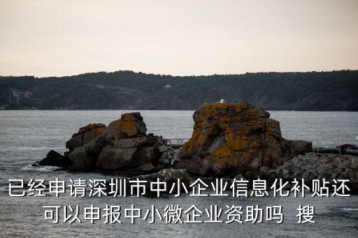 已經申請深圳市中小企業信息化補貼還可以申報中小微企業資助嗎  搜