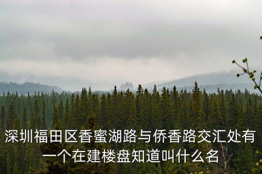 深圳福田區香蜜湖路與僑香路交匯處有一個在建樓盤知道叫什么名