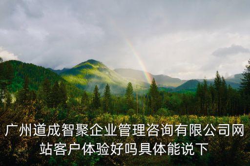 廣州道成智聚企業(yè)管理咨詢有限公司網(wǎng)站客戶體驗(yàn)好嗎具體能說(shuō)下