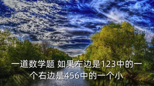 小林阿姨，一道數(shù)學(xué)題 如果左邊是123中的一個右邊是456中的一個小
