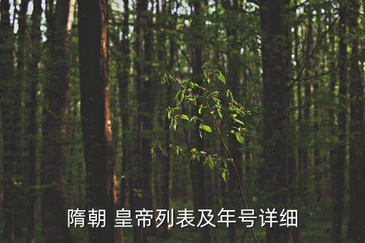 大隋皇帝,大隋朝一共有6個皇帝
