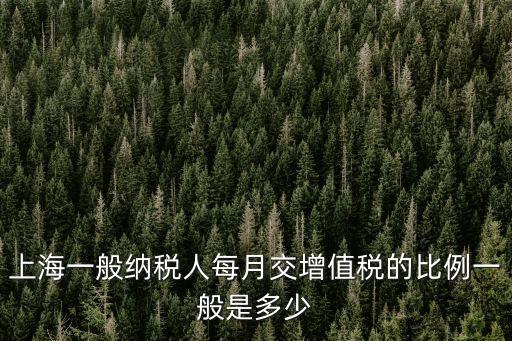 上海一般納稅人每月交增值稅的比例一般是多少