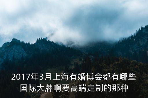 2017年3月上海有婚博會都有哪些國際大牌啊要高端定制的那種