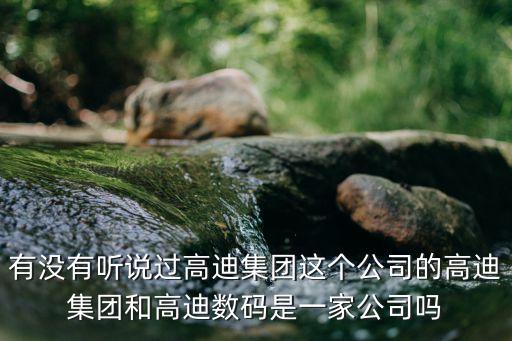有沒有聽說過高迪集團這個公司的高迪集團和高迪數碼是一家公司嗎