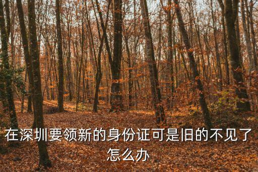 在深圳要領(lǐng)新的身份證可是舊的不見了怎么辦
