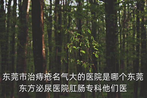 東莞市治痔瘡名氣大的醫院是哪個東莞東方泌尿醫院肛腸專科他們醫