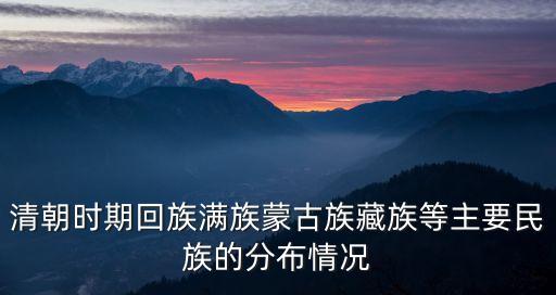清朝時期回族滿族蒙古族藏族等主要民族的分布情況