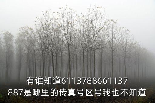 有誰知道6113788661137887是哪里的傳真號區號我也不知道