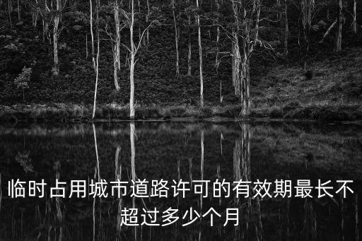 上海市臨時占用城市道路，臨時占用城市道路許可的有效期最長不超過多少個月