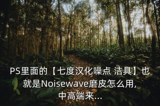PS里面的【七度漢化噪點 潔具】也就是Noisewave磨皮怎么用,中高端來...
