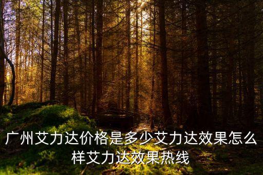 廣州艾力達價格是多少艾力達效果怎么樣艾力達效果熱線