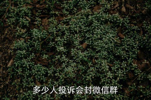 多少人投訴會封微信群