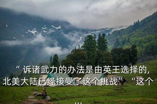 “ 訴諸武力的辦法是由英王選擇的,北美大陸已經(jīng)接受了這個挑戰(zhàn)”“這個...