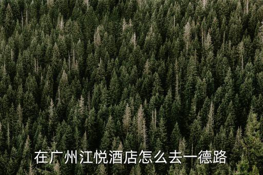 廣州一德路最近的酒店，在廣州江悅酒店怎么去一德路