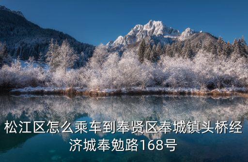 松江區怎么乘車到奉賢區奉城鎮頭橋經濟城奉勉路168號
