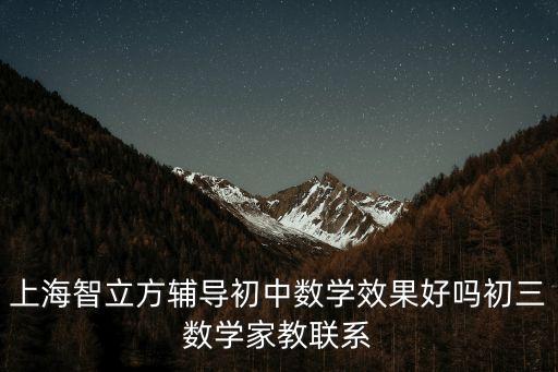 上海智立方輔導初中數學效果好嗎初三數學家教聯系