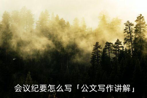 會議速記,寫好會議紀(jì)要需把握好以下幾個方面