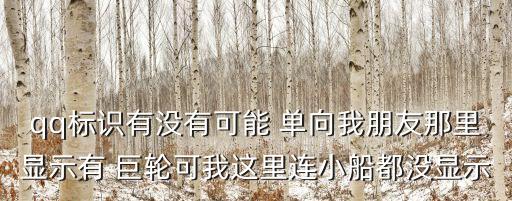 qq標識有沒有可能 單向我朋友那里顯示有 巨輪可我這里連小船都沒顯示