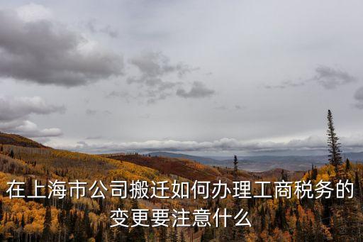 在上海市公司搬遷如何辦理工商稅務的變更要注意什么