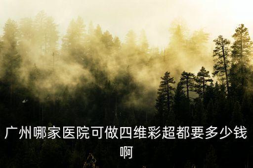 廣州哪家醫院可做四維彩超都要多少錢啊