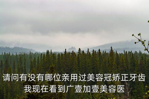 請問有沒有哪位親用過美容冠矯正牙齒我現在看到廣壹加壹美容醫