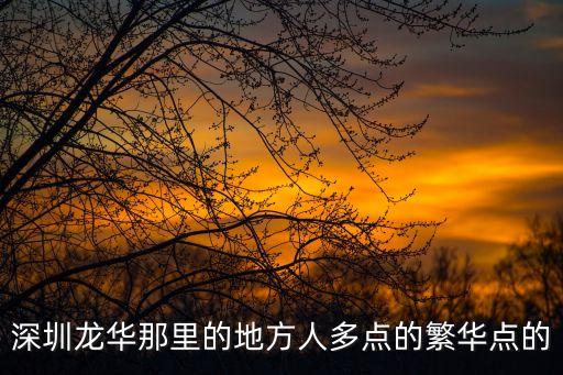 深圳龍華那里的地方人多點的繁華點的